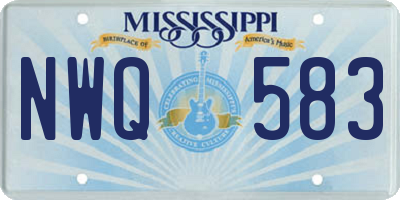 MS license plate NWQ583