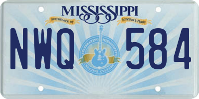 MS license plate NWQ584