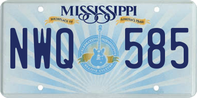 MS license plate NWQ585