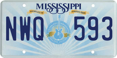 MS license plate NWQ593