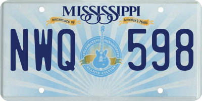 MS license plate NWQ598