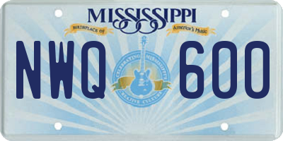 MS license plate NWQ600
