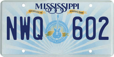 MS license plate NWQ602