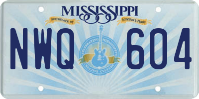 MS license plate NWQ604