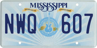 MS license plate NWQ607