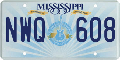 MS license plate NWQ608