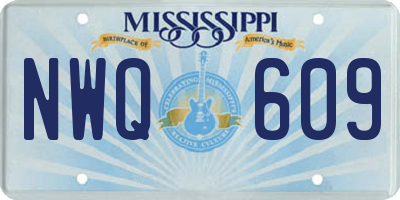 MS license plate NWQ609