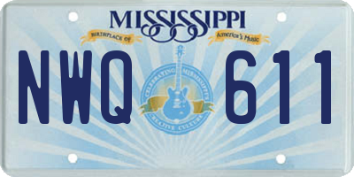 MS license plate NWQ611