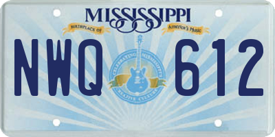 MS license plate NWQ612