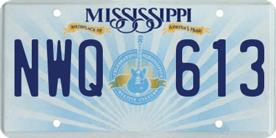 MS license plate NWQ613
