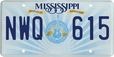 MS license plate NWQ615
