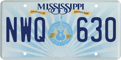 MS license plate NWQ630