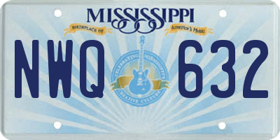 MS license plate NWQ632