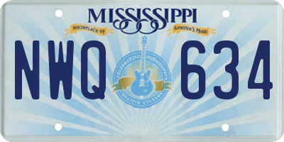 MS license plate NWQ634