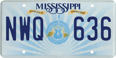MS license plate NWQ636