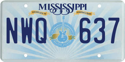 MS license plate NWQ637