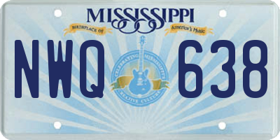 MS license plate NWQ638