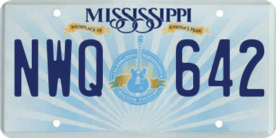 MS license plate NWQ642