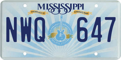 MS license plate NWQ647