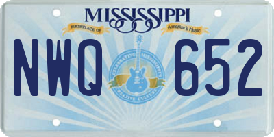 MS license plate NWQ652