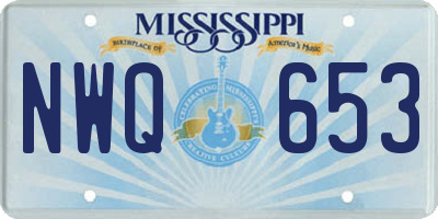 MS license plate NWQ653
