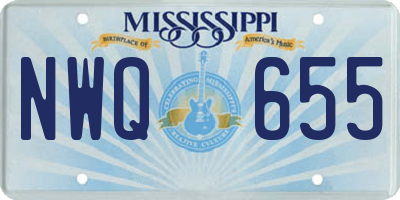 MS license plate NWQ655