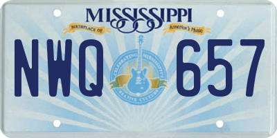 MS license plate NWQ657