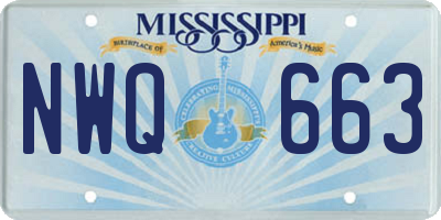 MS license plate NWQ663