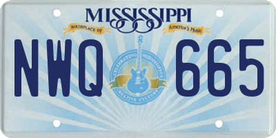 MS license plate NWQ665