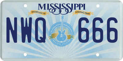 MS license plate NWQ666