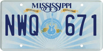MS license plate NWQ671