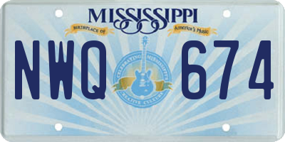 MS license plate NWQ674