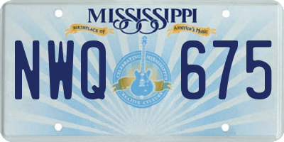 MS license plate NWQ675