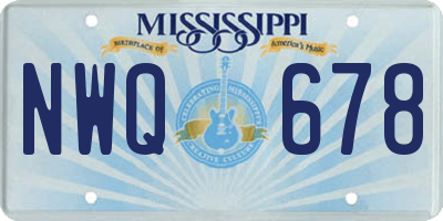 MS license plate NWQ678