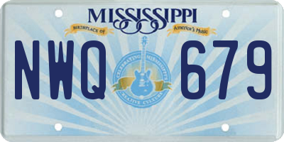 MS license plate NWQ679