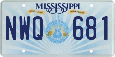 MS license plate NWQ681