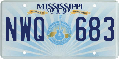 MS license plate NWQ683