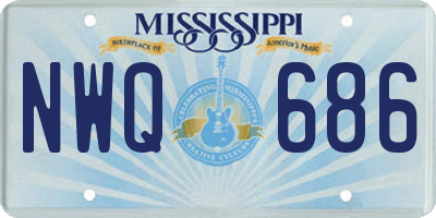 MS license plate NWQ686