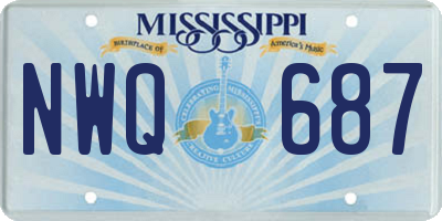 MS license plate NWQ687