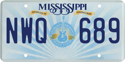 MS license plate NWQ689