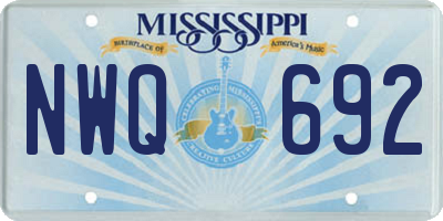 MS license plate NWQ692