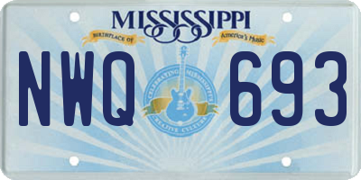 MS license plate NWQ693