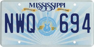 MS license plate NWQ694