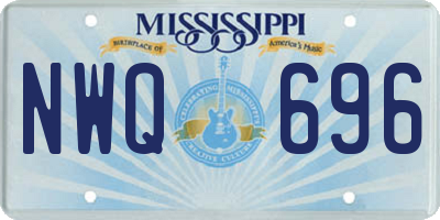 MS license plate NWQ696