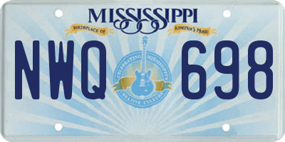 MS license plate NWQ698