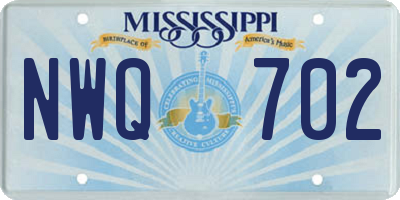 MS license plate NWQ702