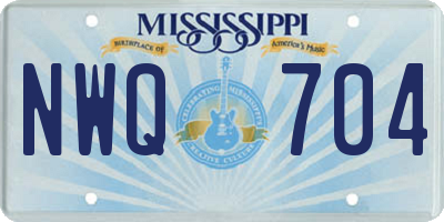 MS license plate NWQ704