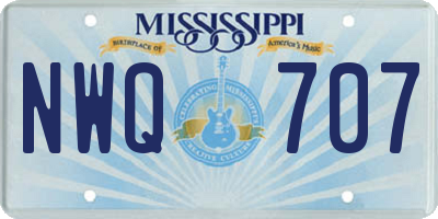 MS license plate NWQ707