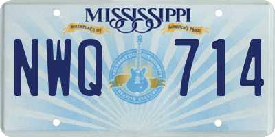 MS license plate NWQ714