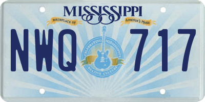 MS license plate NWQ717
